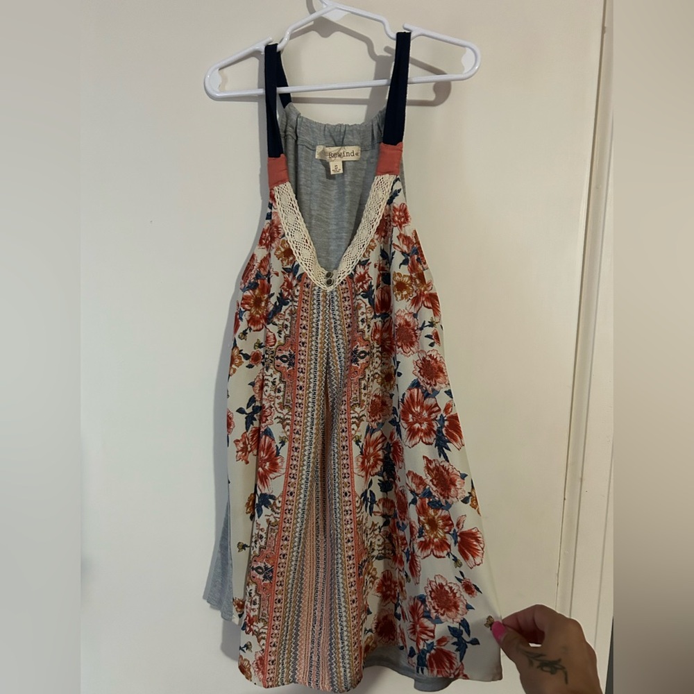 Free People Floral Multicolor Tank Top